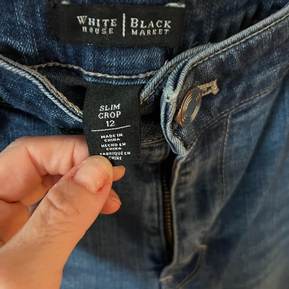 White House Black Market Indigo Slim Crop Jeans - Picture 2 of 4
